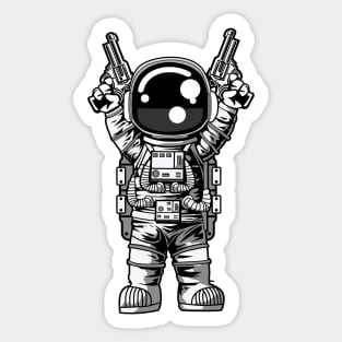 Astronaut Gunslinger Sticker